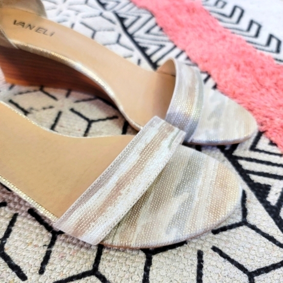 VAN ELI TEXTURED WEAVE EARTH TONES WEDGE SANDAL, SZ 9 - Picture 10 of 16